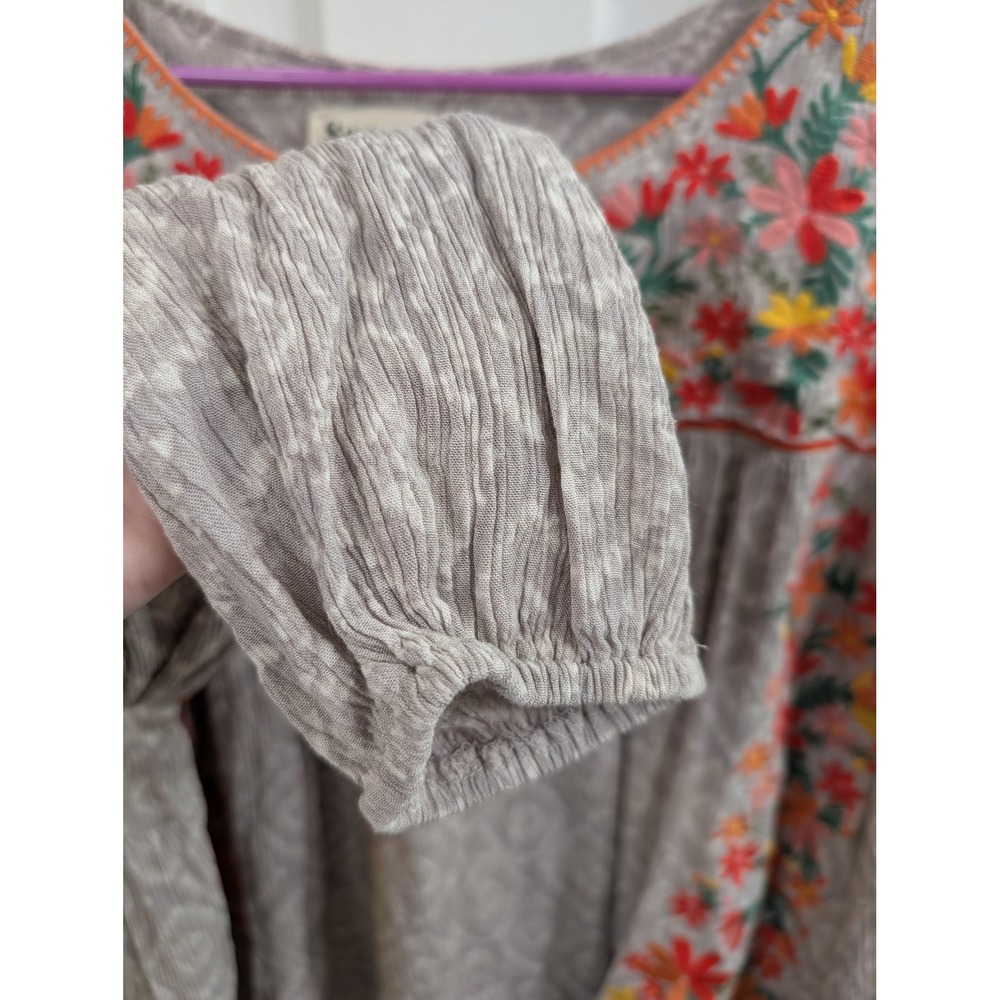 Savanna Jane Embroidered Peasant Blouse Floral Boho Top - Size 1X - Picture 3 of 6